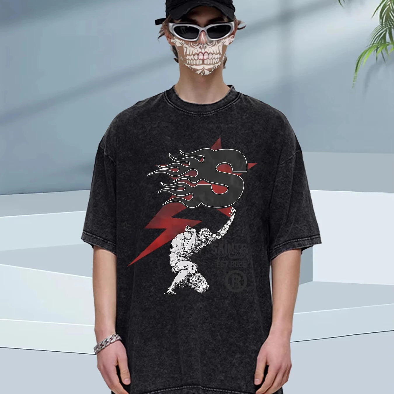Mens Oversized Basic Tee 100 Cotton 2025 Washed Soft Round Neck 5 Colors