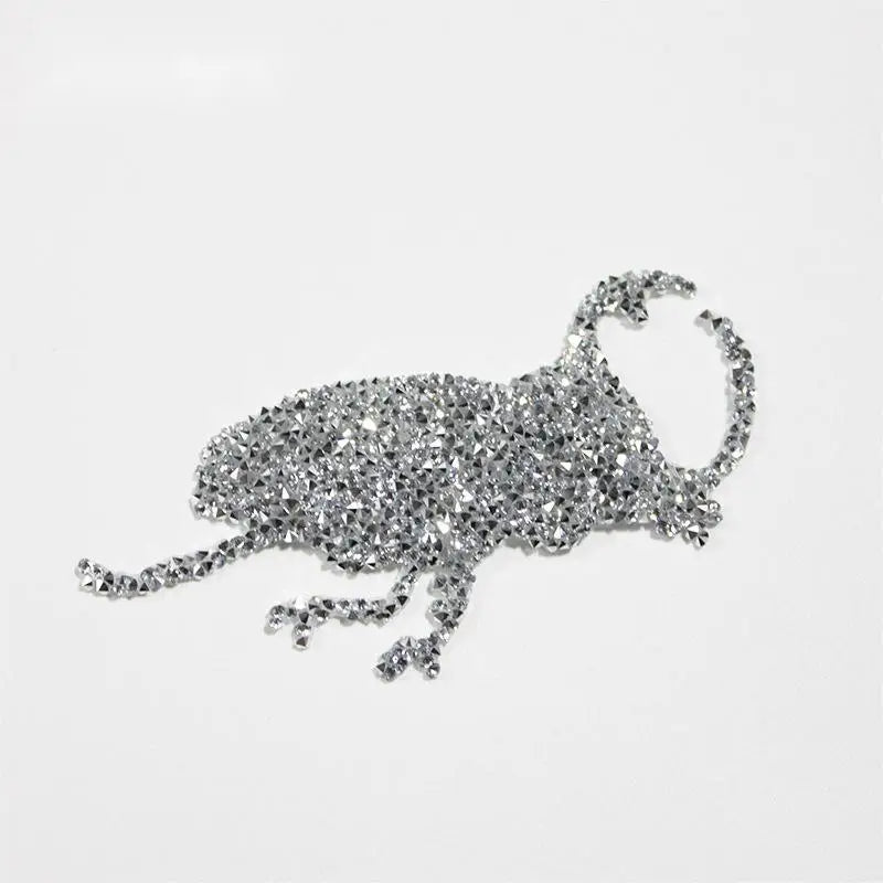 Custom Pattern 3D Double-Point Rhinestone Decorative Fabric for Clothing