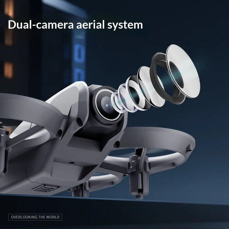 New M9 Drone Dual Camera Optical Flow HD Aerial Photography Quadcopter RC Aircraft Toy with WiFi FPV Foldable Smart Follow Drone