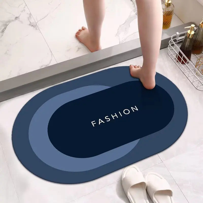 Modern Custom Printed Foot Shower Diatom Bathroom Rugs Mats Water Absorbent Sustainable Floor Non-Slip Diatomite Bath Mats