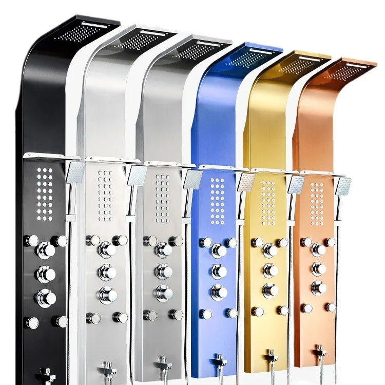 304 Stainless Steel Chrome Shower Screen Smart Constant Temperature Rainfall Shower Set Wall-Mounted Shower Head Bathing Device