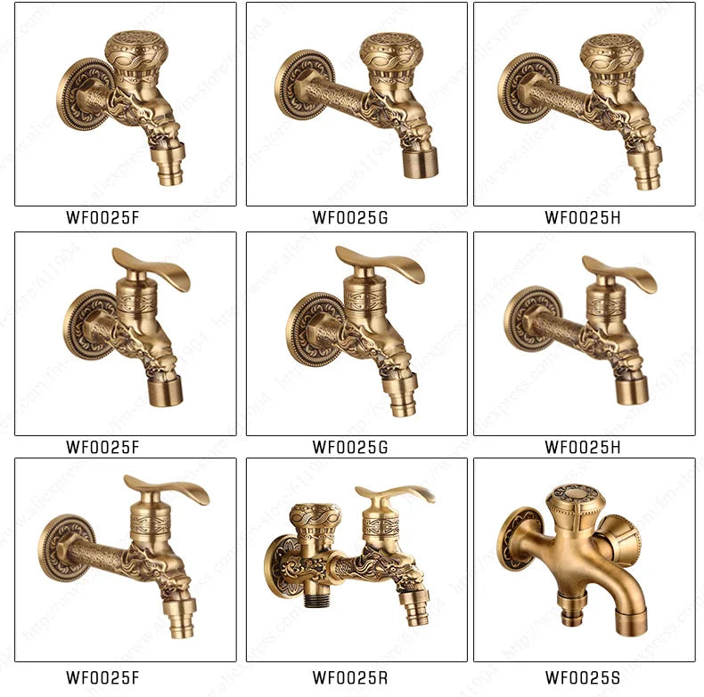 Antique Brass Bathroom Wall Mount Sink Basin Cold Water Faucet Tap G 1/2 Inch Outdoor Garden Hose Faucet Mop Sink tap TWL031