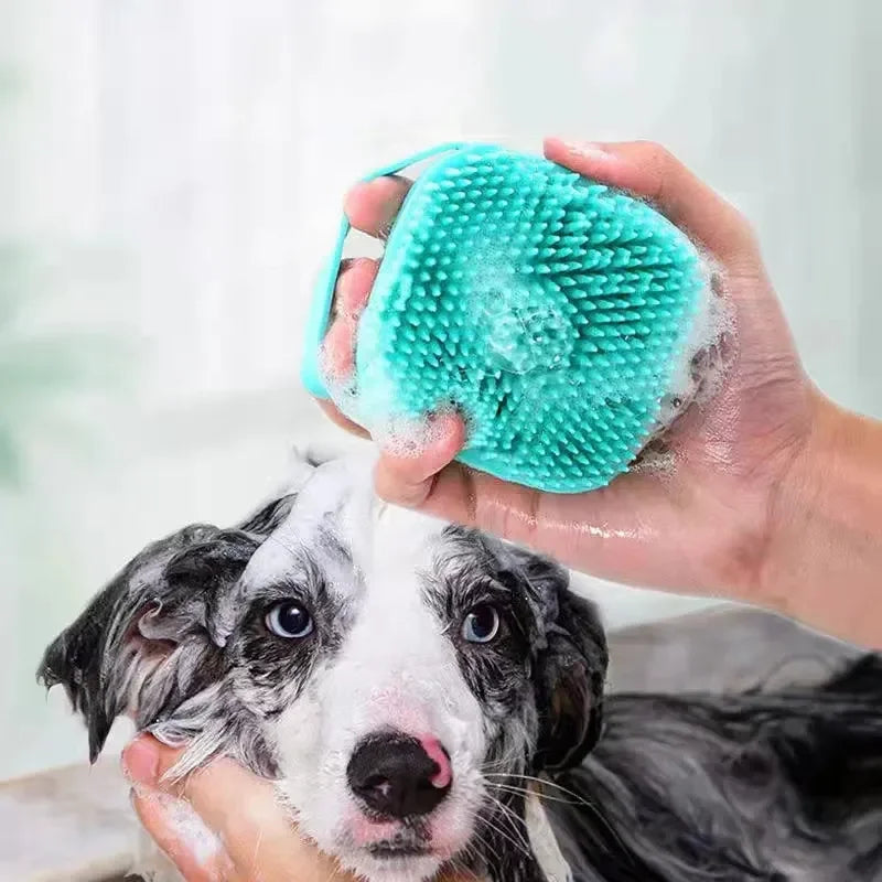 2in1 Pet Bathing Brush Multifunctional Massage Comb Shampoo Shower Gel Silicone Cleaning for Dog Cat All Pet Grooming Supplies