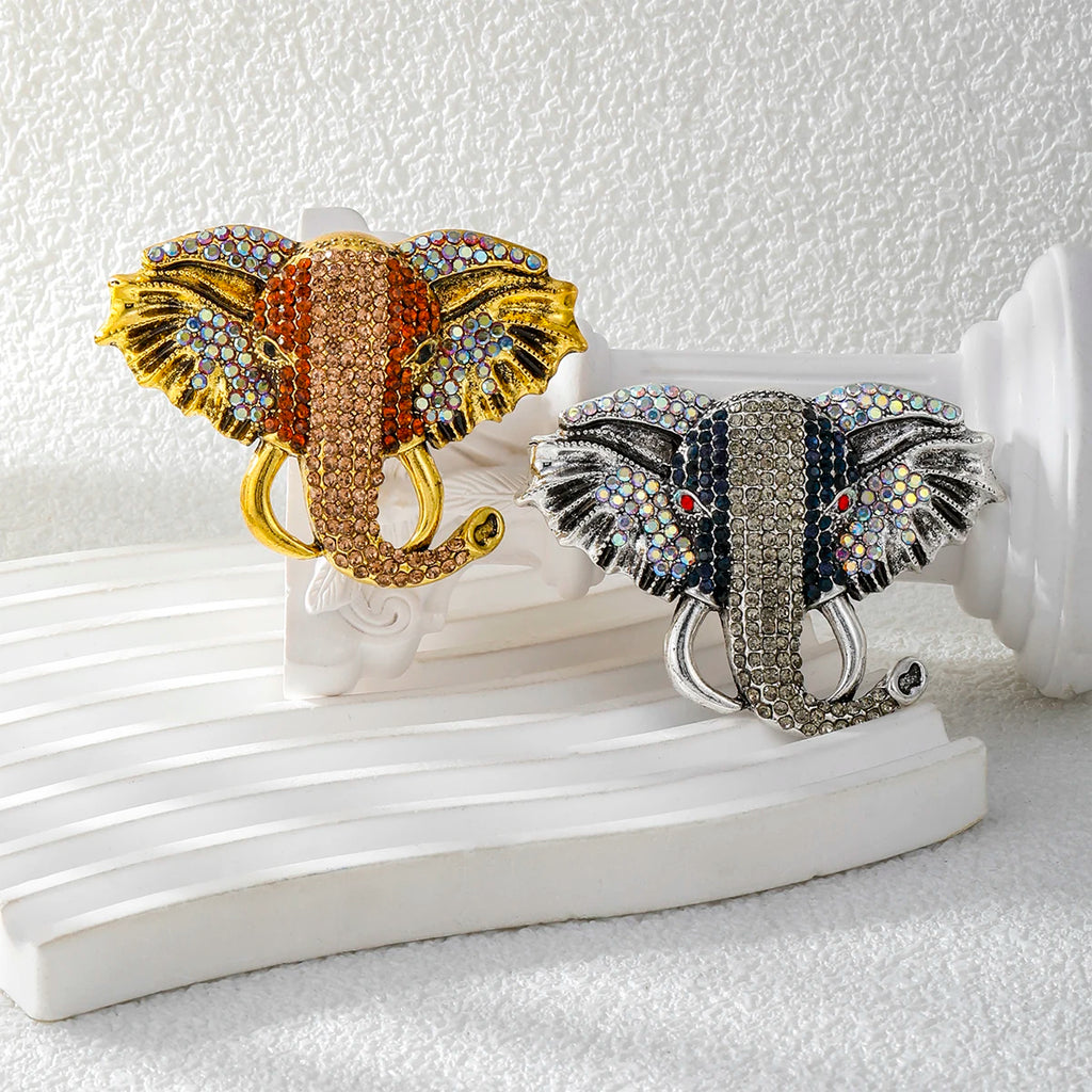 Weiman Vintage Rhinestone Elephant Brooch Anti-Slip Alloy Animal Pearl Brooch for Wedding Children's Clothing & Jewelry Gift