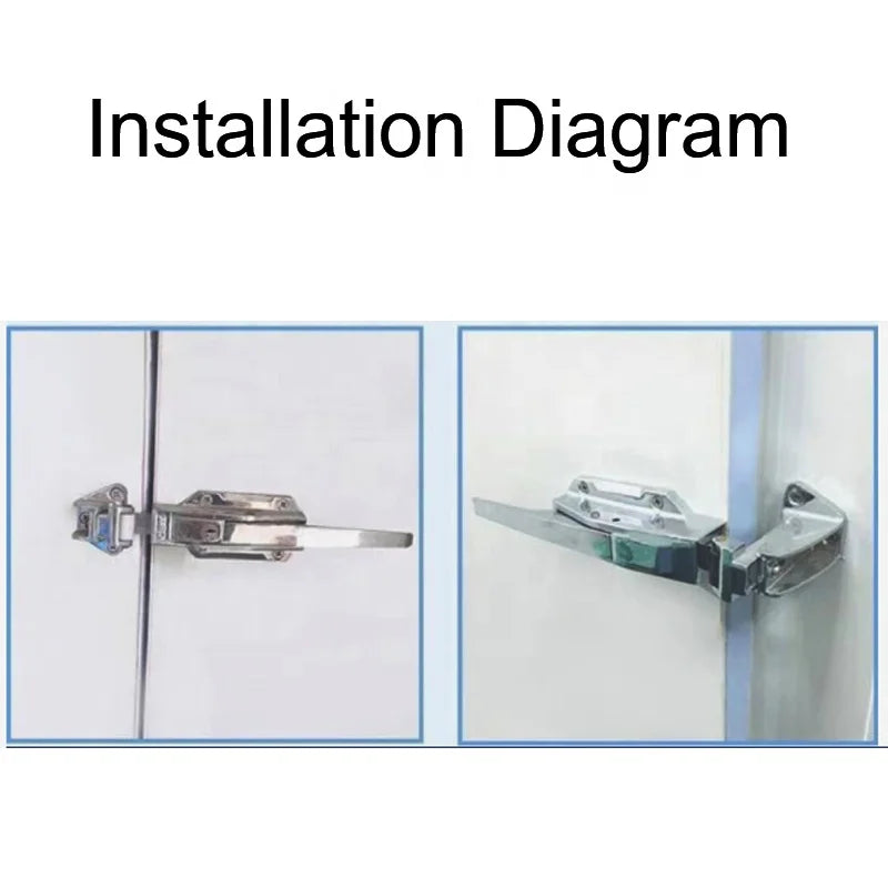 Reliable Industrial 304 Stainless Steel Mirror Polished 1178 Cold Rooms Storage Door Lock Latch Handle Adjustable Height Easy