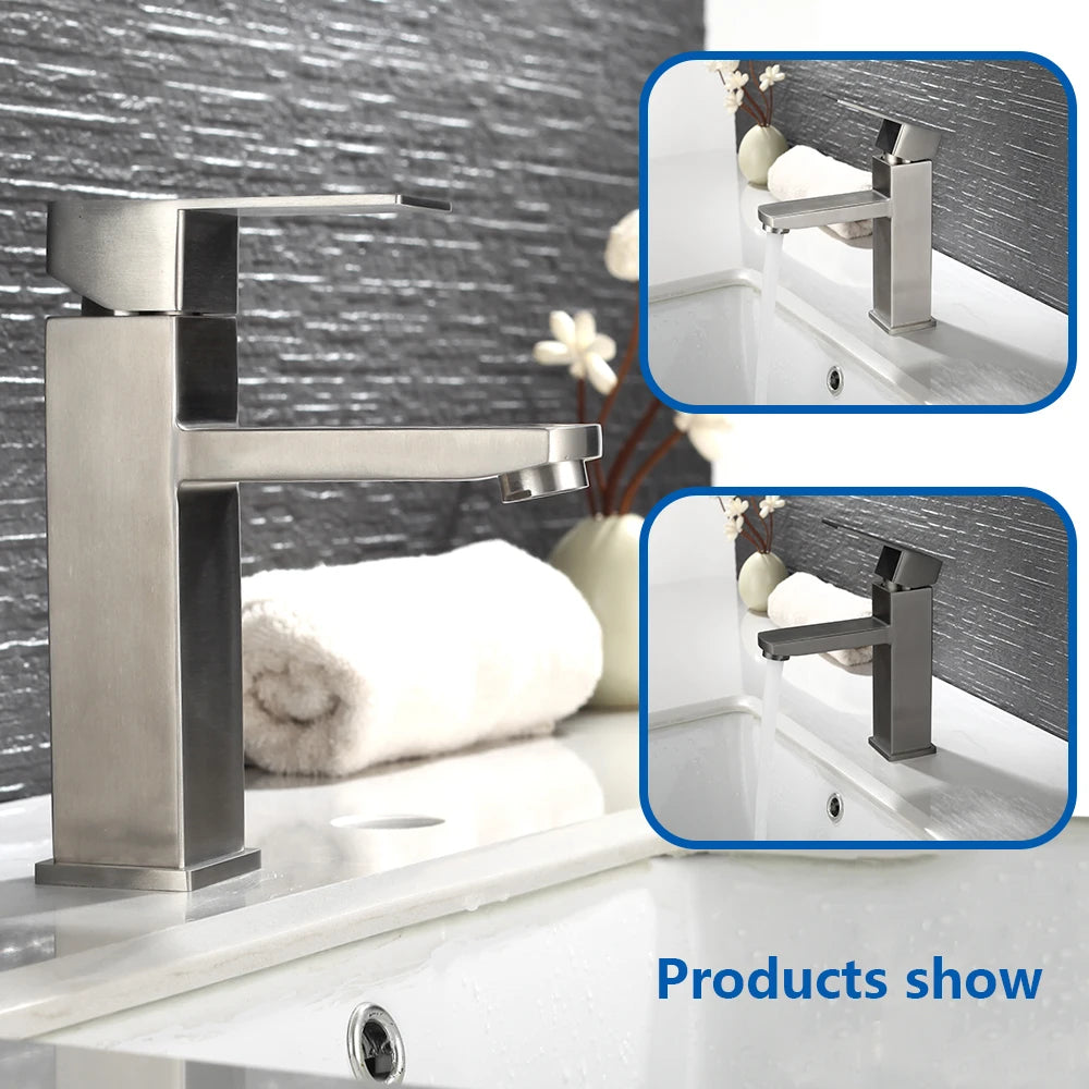Bathroom Faucets Hot and Cold Mixer Faucets Vanity Bathroom Kitchen Deck Mounted Bathroom Sink Faucets（hose not include）