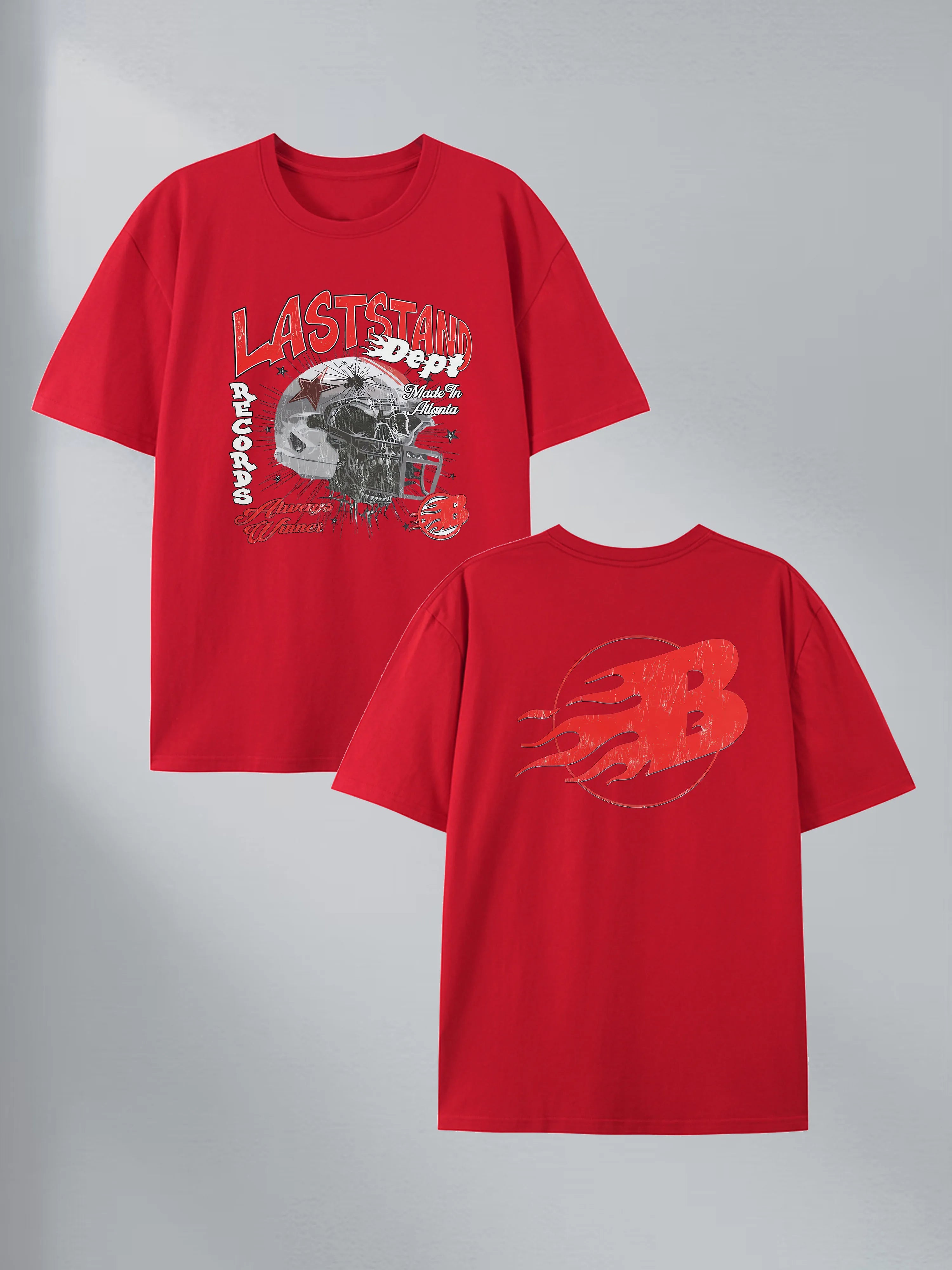 LastStand Skull Graphic Tee 100% Cotton US Warehouse 7 Colors