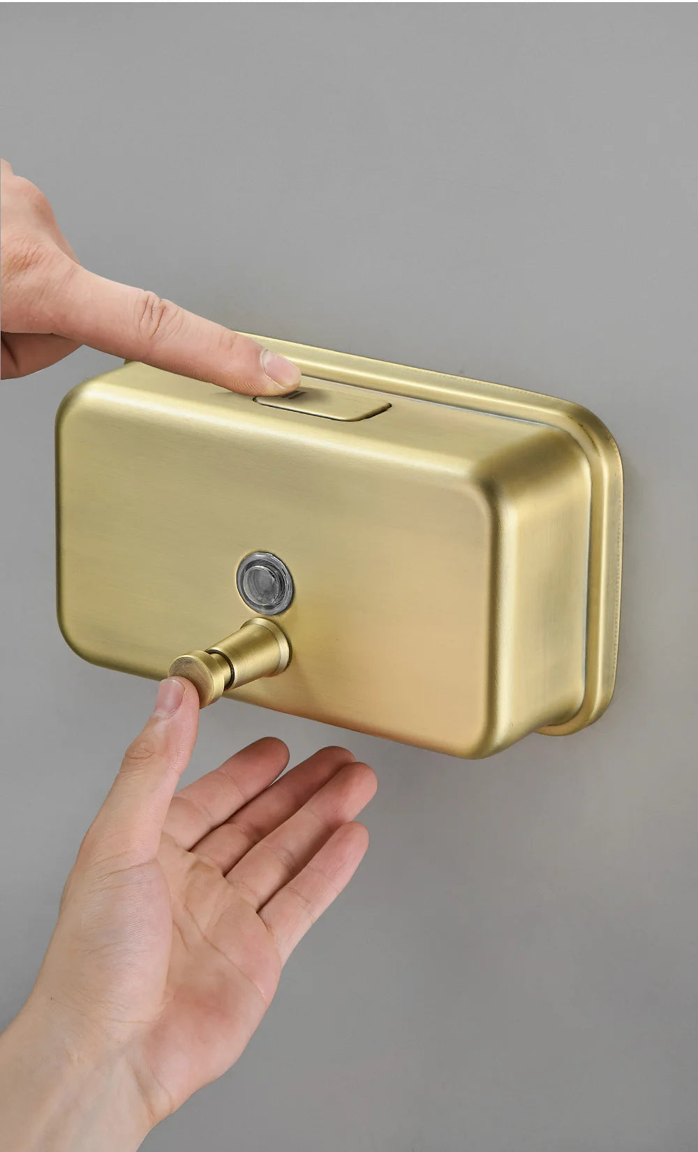 1200ml Liquid Soap Dispenser Wall Mount Manual Bathroom Soap Pump Stainless Steel Hand Soap Shampoo Dispenser WB8608