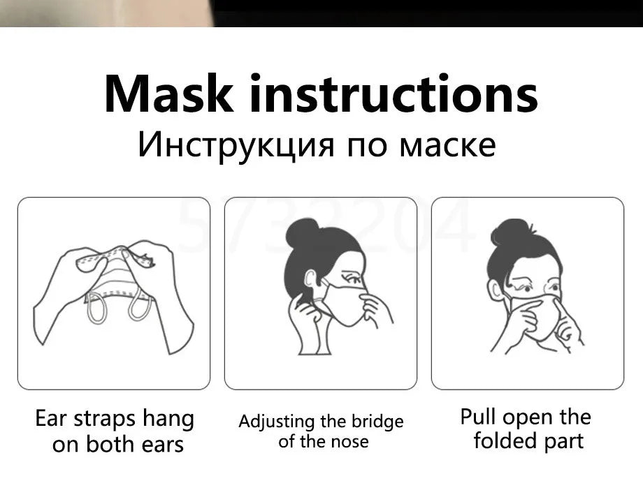 10/50/100/200PCS Disposable Mask Earloop Pink Bule Black White Mouth Masks 3 Layers Meltblown Non-Woven Breathable Face Mask