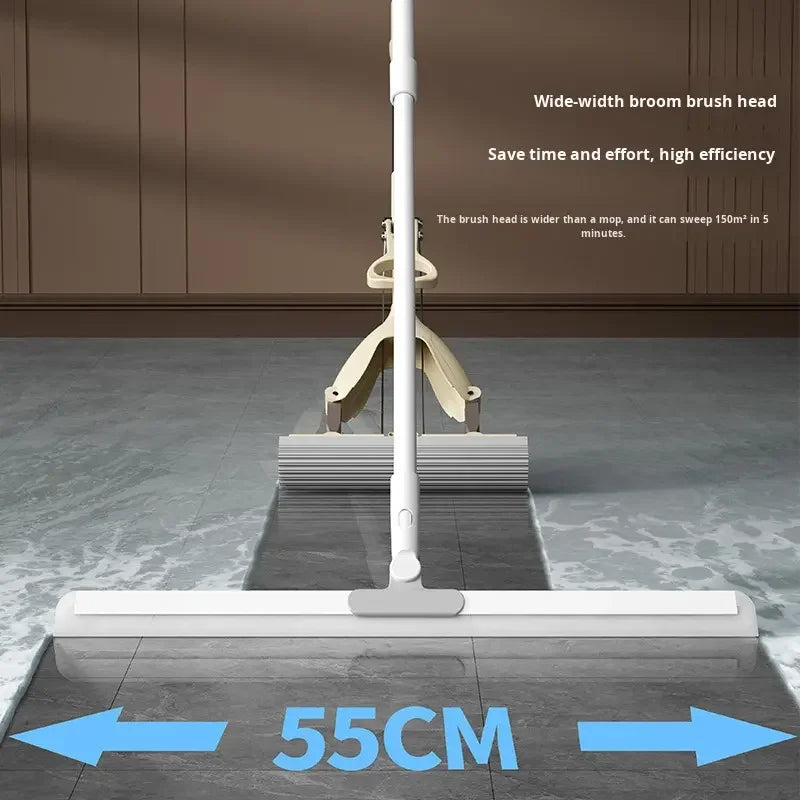 Multifunction Magic Cleaning Broom Silicone Floor Squeegee Long Handle Rubber Sweeper Air Broom for Window Glass Shower Pet Hair