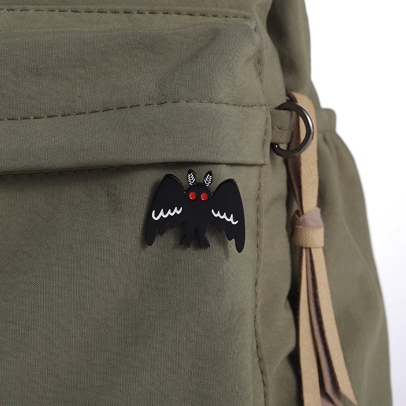 Punk Halloween Mothman Enamel Pin Brooch Lapel Badges Animals Moth Jewelry Gifts Women Girl Anime Custom Black Bird Accessories
