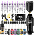 Cross-Border Hot-Selling Wireless Rocket Tattoo Pen Set LED Screen Display Rechargeable Battery 0.1V Adjustable Aluminum WTK-106