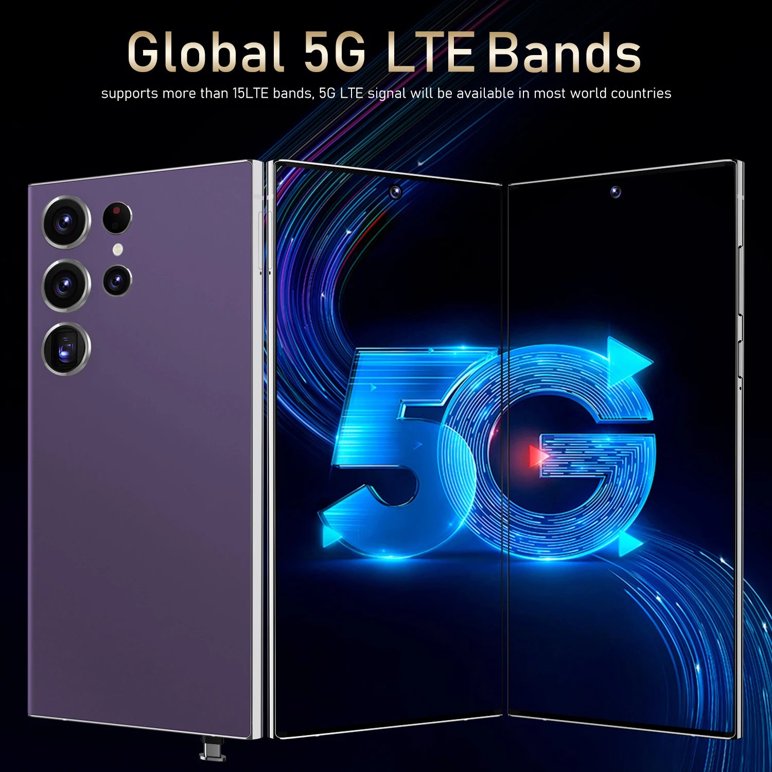7.3 Inch Full HD S24 Ultra Smartphone with Deca Core CPU 5G Dual Sim 1TB Storage 108MP Rear Camera LTE & CDMA Mobile Phones