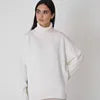 Women's Unique Design Oversized High Neck Sweater for Winter Casual Style with Logo on Back