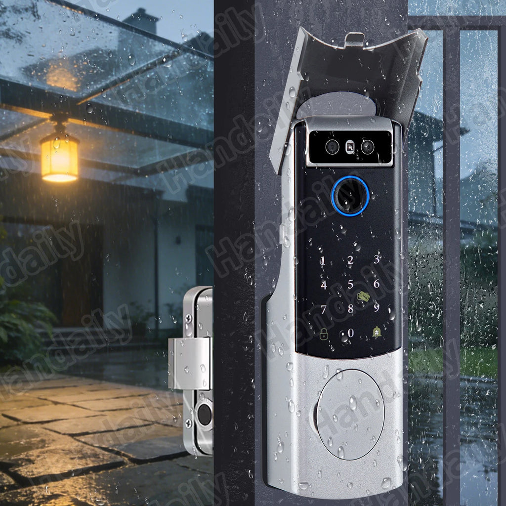 HanDaily Waterproof Lock for Gate Outdoor Wifi Face Recognition Door Lock Fingerprint Password APP RFID Card Digital Lock