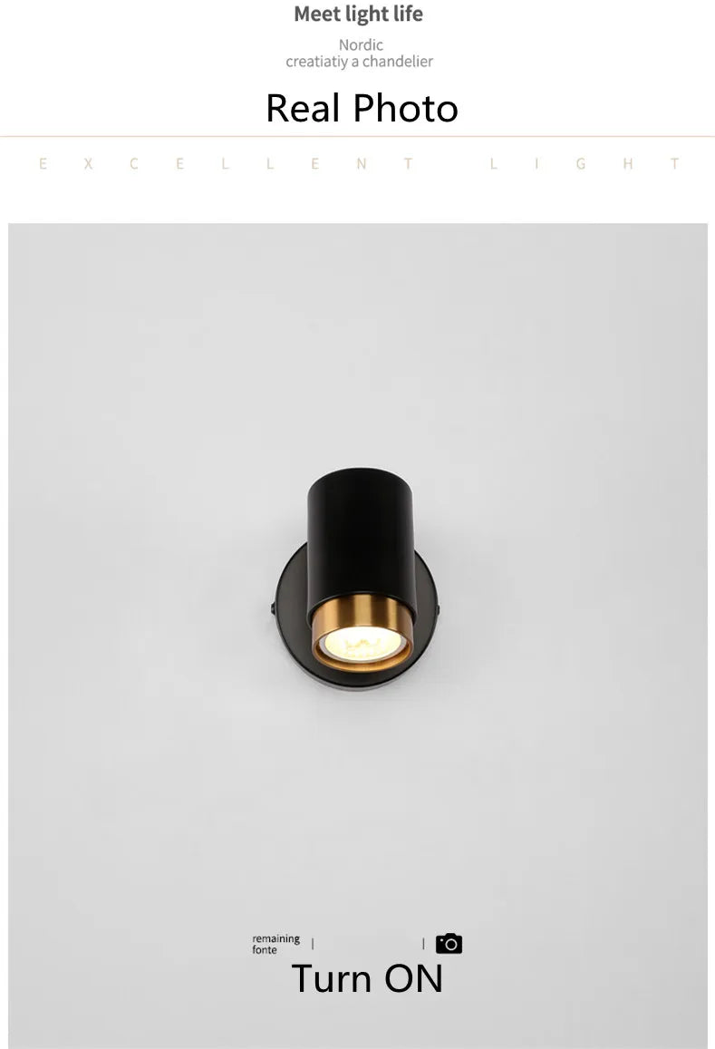 5W Wall Lamp Black/White Modern Aisle Wall Light Adjustable For Bedside Bedroom Lights Corridor sconce AC110-240VGU10 LED Switch