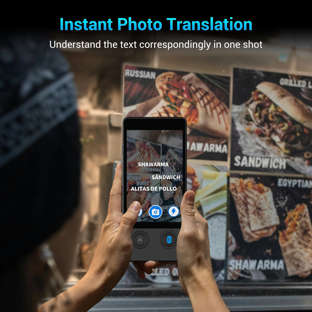 3.7 Inch Touchscreen Smart 0.5s Fast Response W12 Real Time AI Image Portable Translator Device Two-Way English Voice Translator