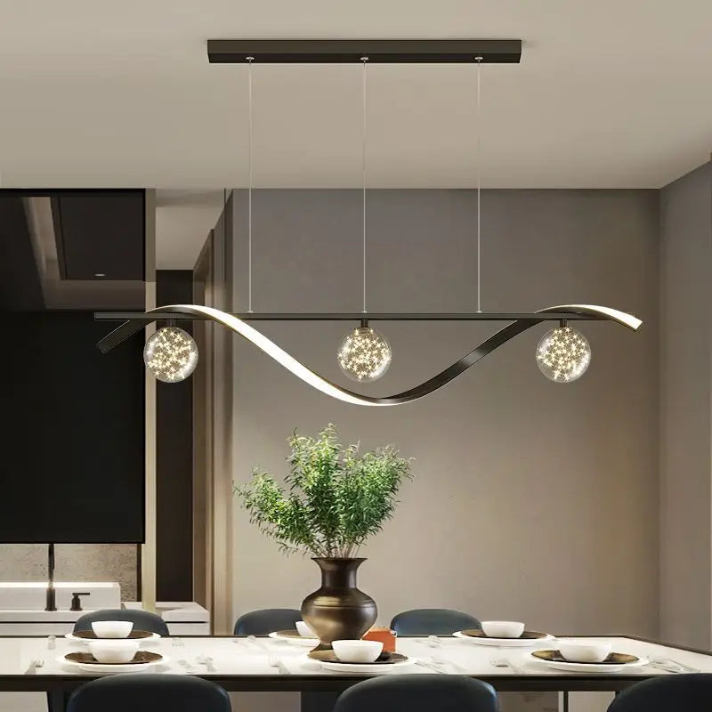 Modern Nordic Led Chandelier Kitchen Island Creative Glass Ball Pendant Lamp Dining Room Coffee Bar Deco Gold Hanging Light