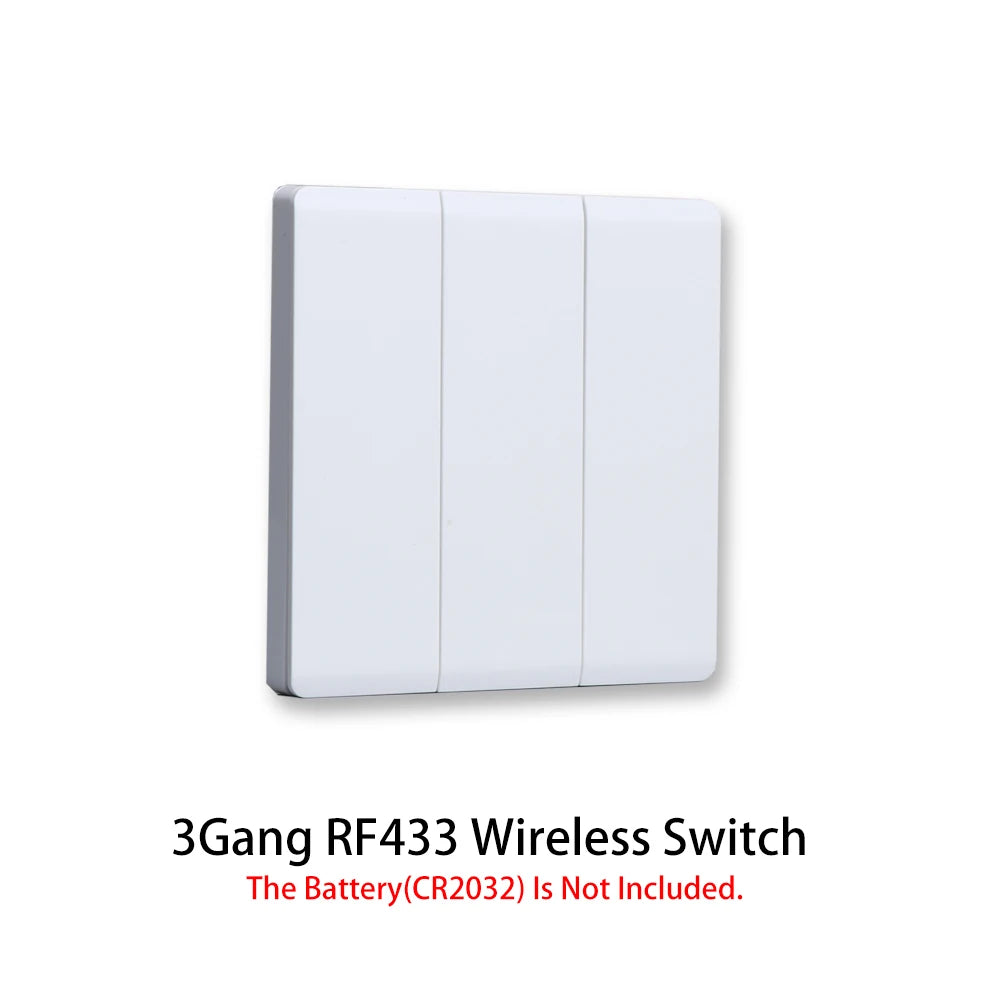 1/2/3Gang Smart Wireless Switch RF 433 Mhz 86 Portable White/Gray Home Wall Panel Buttons Remote Control Light Module Receiver