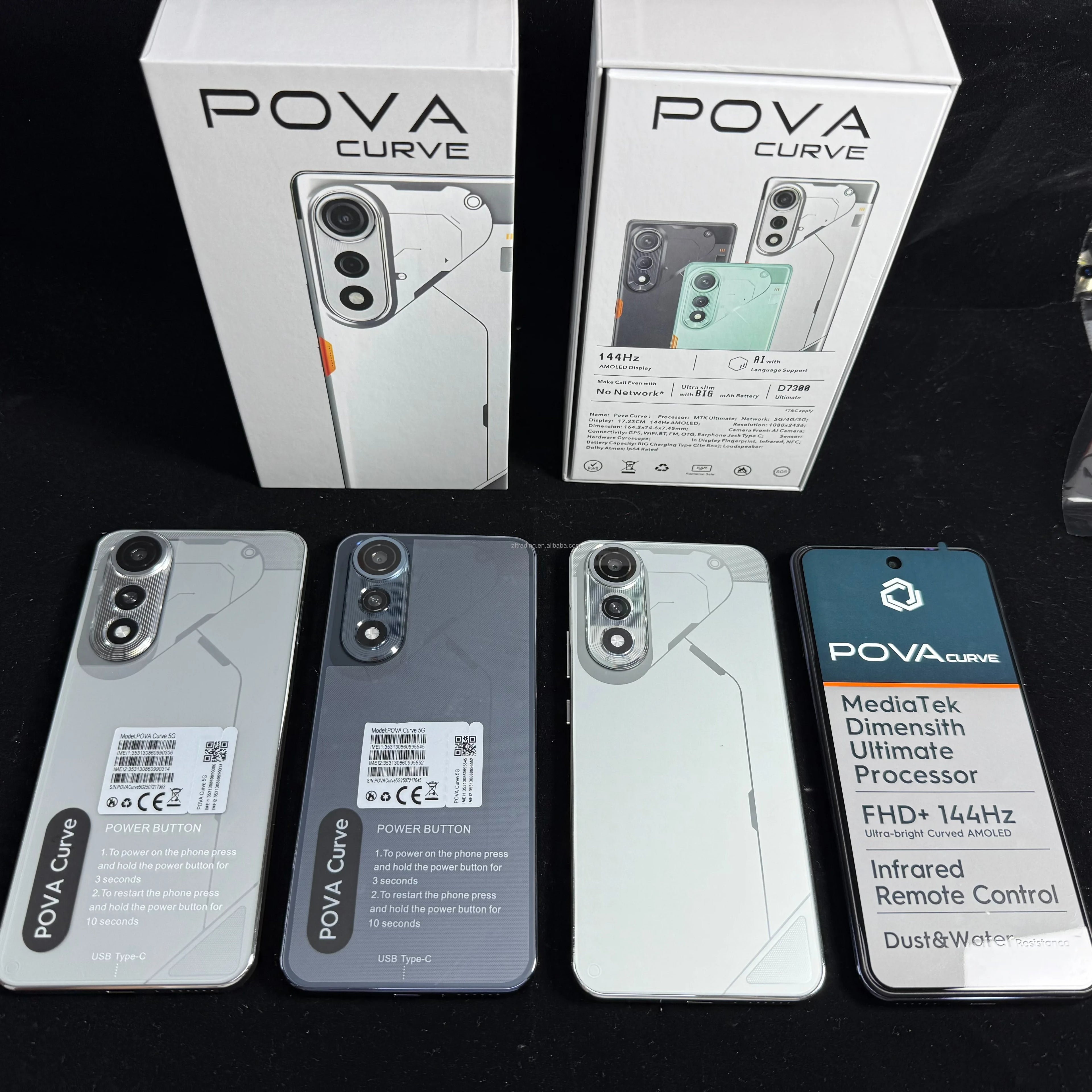 Hot Selling Popular 7.3inch Pova 7 16GB+1TB Smart Phone Mobile Phones 6800mAh Low Price