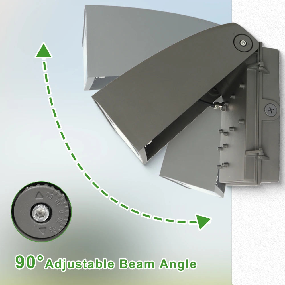 3Power Outdoor LED Wall Pack Light 3CCT Switchable IP65 Square Shape with Motion Sensor and Waterproof Feature Aluminum Base
