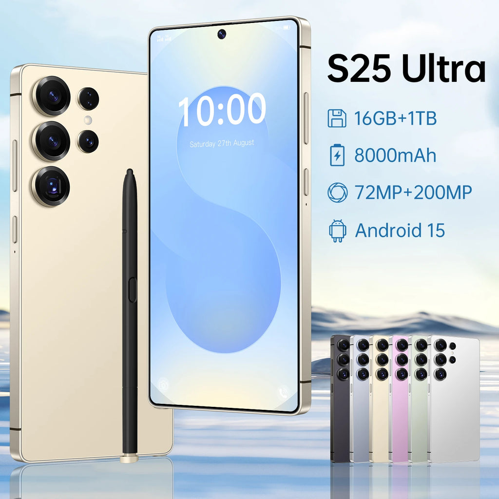 S25 Ultra 16GB+1TB Smartphone Android 14.0 Mobile Phones 7.3inch Unlocked Dual Card 5G Phones