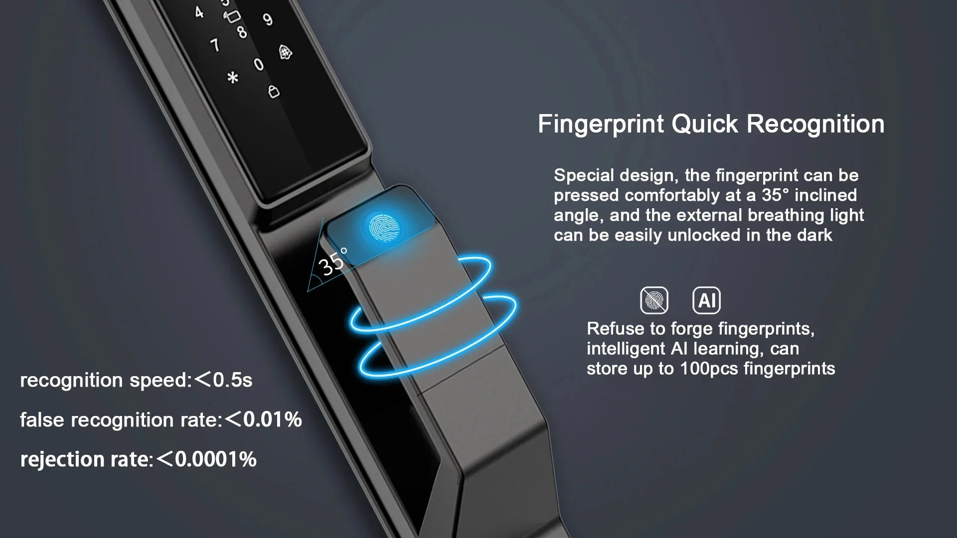 2025 New Tuya T31 Smart Door Lock 3D Face Recognition Real Time Video Built in HD Camera Tuya WIFI Smart Door Lock
