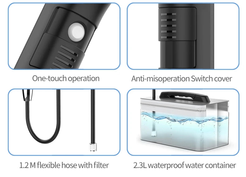 Bathroom Gadget Water Jet Spray Muslim Shower Electric Portable Bidet Sprayer with 2.3L Water tank for Toilet  & Outdoor Hiking