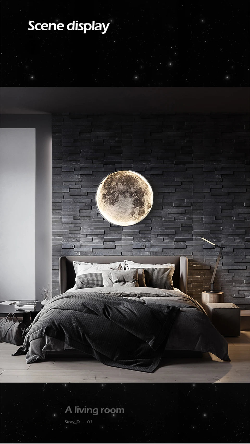 Modern LED Wall Lamp Moon Indoor Lighting For Bedroom Living Hall Room HOME Decoration Fixture Lights decorate Lusters Lamps
