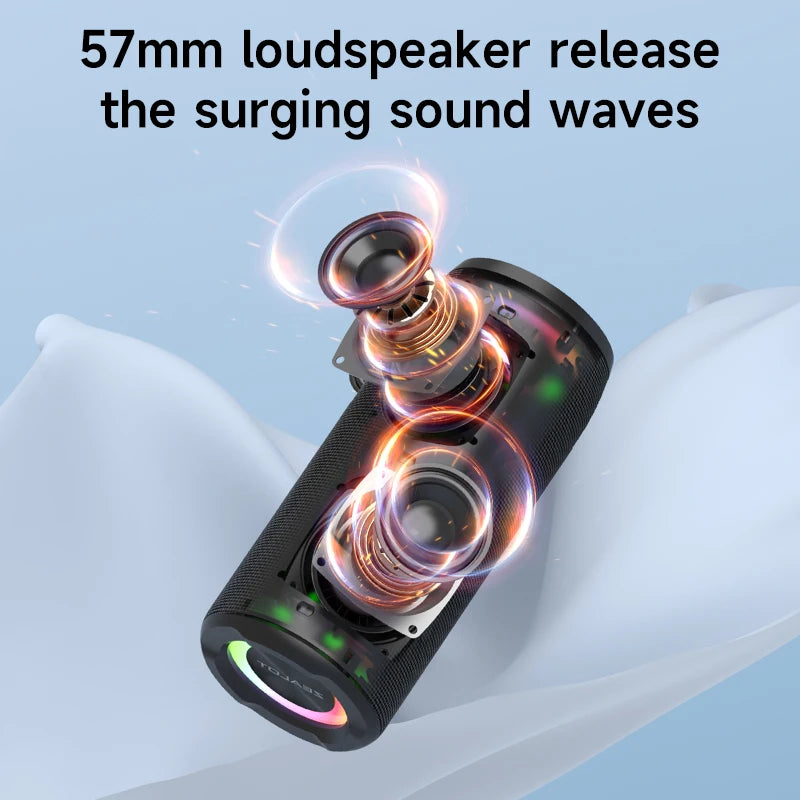 ZEALOT S51 PRO 40W Portable Wireless Speakers IPX7 Waterproof Stereo Pairing for Shower with RGB LED Lighting AUX Communication