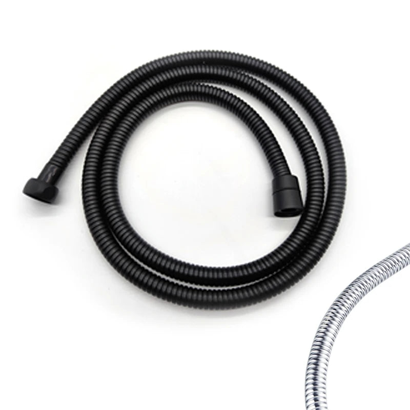 Chrome Matt Black Handshower Head 150cm Stainless Steel Shower Hose Brass Bracket Shower Head Wall Mounted Shower Accessories