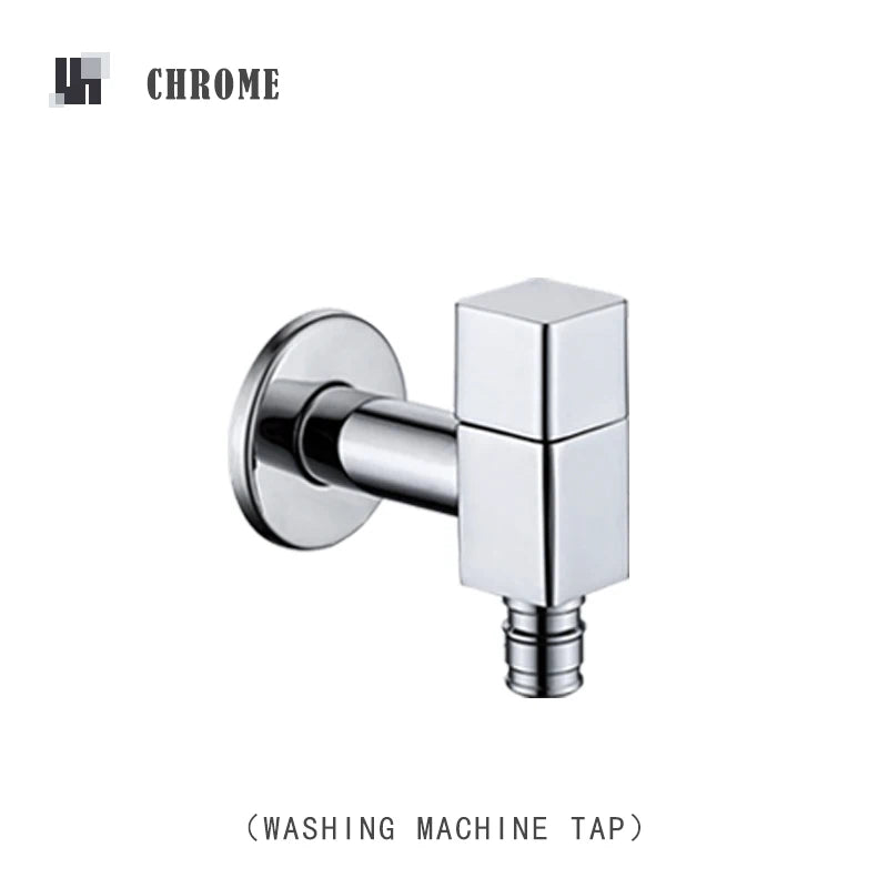 Washing Machine Faucet Tap Outdoor Garden Mop Pool Wash Faucets Bathroom Square Wall Mounted Solid Brass Sink Cold Water Tap