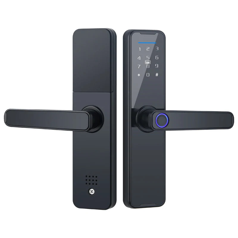 Best Price  Outdoor Password Code Card Key Wifi  Smart Door Lock Fingerprint Tempered Glass Door Lock