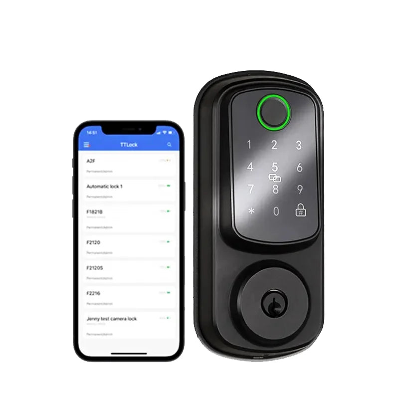 Smart Door Lock for Wood/Steel/Aluminum Doors Zinc Alloy 35-55mm Thickness with Password/Card/WiFi/ Unlock