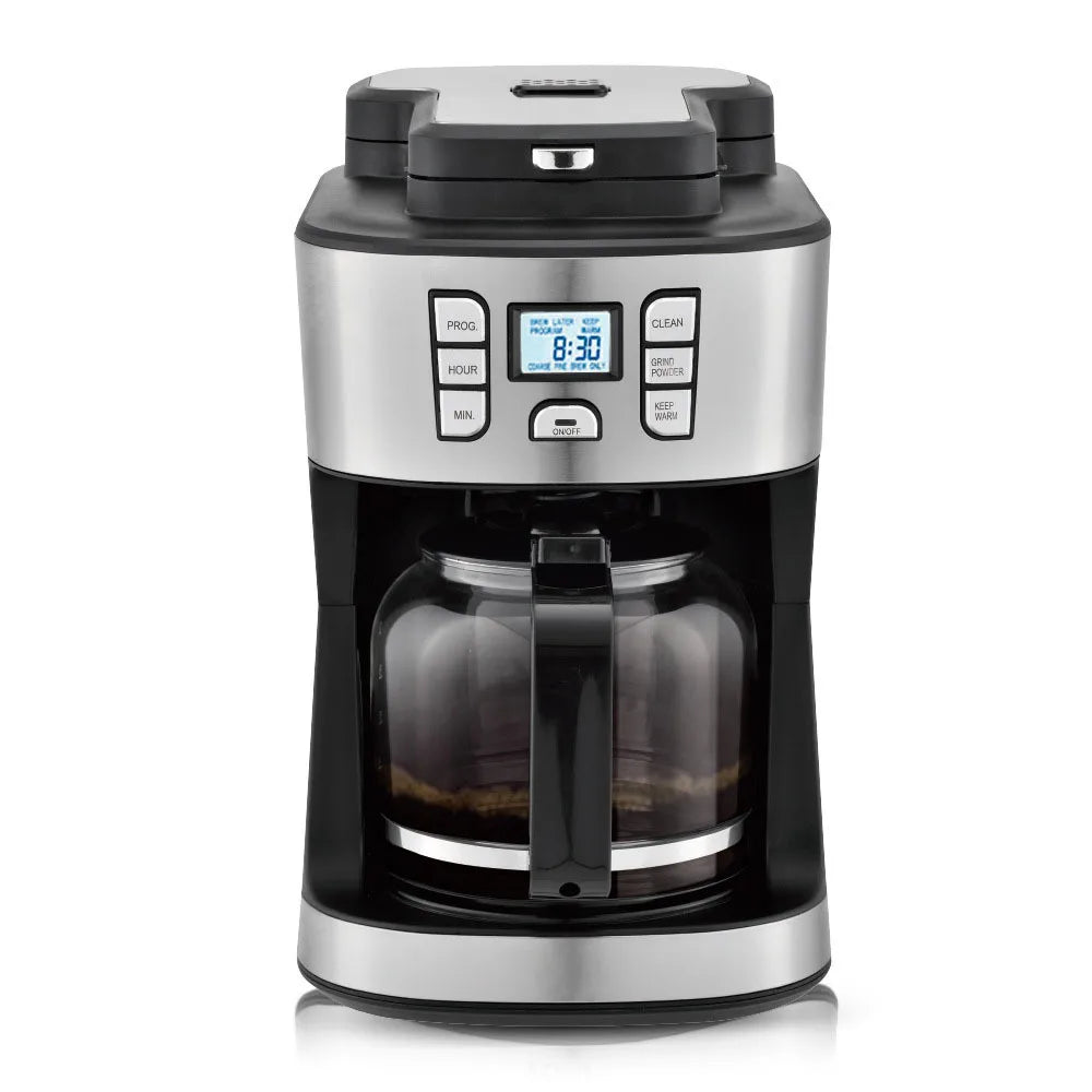 Household Electric Automatic Drip Coffee Machine Grinder 15bar Pressure Touch Control Eco-friendly Stainless Steel 1.8L Capacity