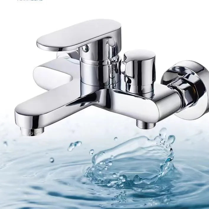 Smart Series Contemporary Single-Handle Polished Chrome Rain Spray Ceramic Bathroom Faucet Copper Bathtub Shower Mixer Modern