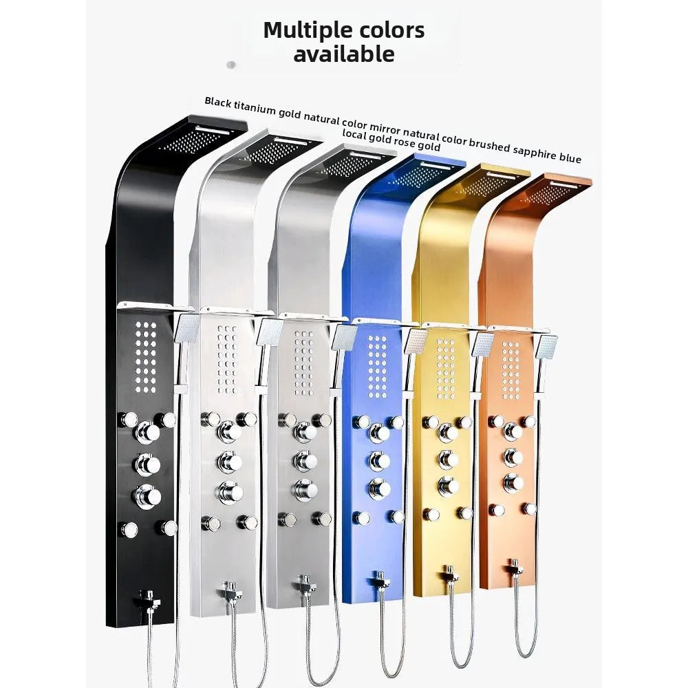 304 Stainless Steel Chrome Shower Screen Smart Constant Temperature Rainfall Shower Set Wall-Mounted Shower Head Bathing Device