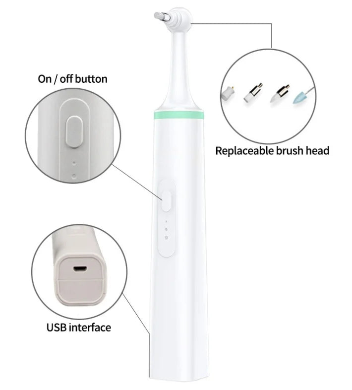 Dropshipping Dog Pet Electric Toothbrush Set With 4 Brush Heads Ultrasonic Tooth Stains Calculus Remover Tooth Cleaner