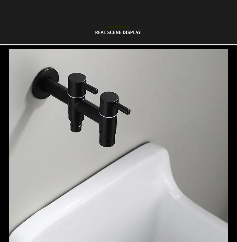 Washing machine faucet Bidet Faucet Stainless Steel Bathroom faucet tap Single Cold garden Faucet Black outdoor mixer Small Tap