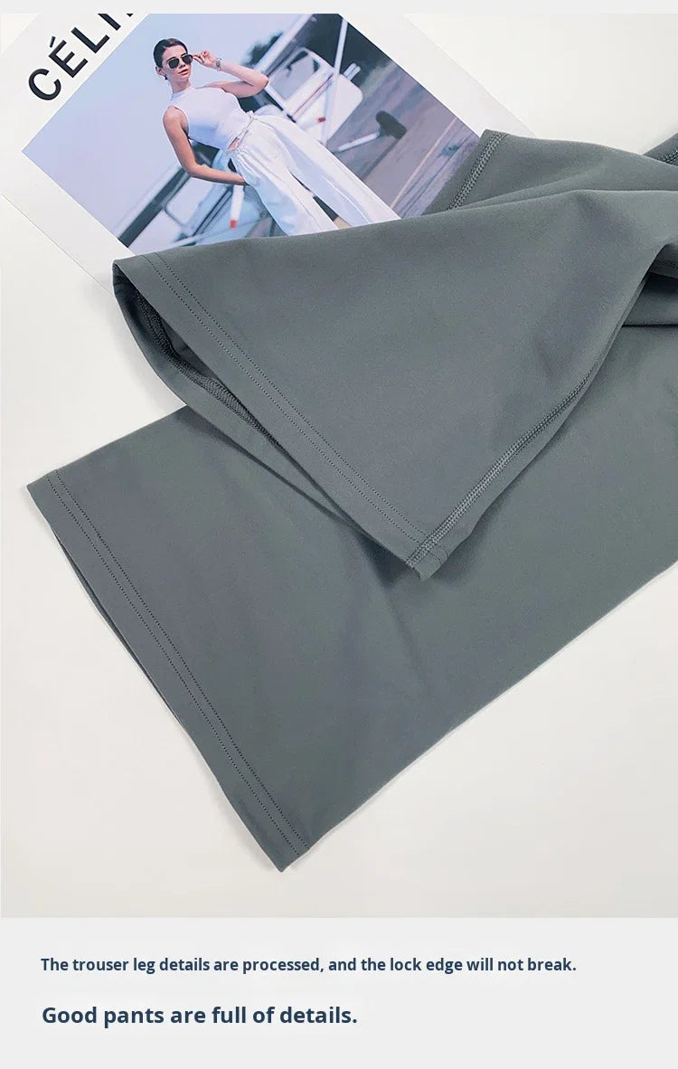 Solid Flared Yoga Sports Fitness Pants Spandex/Nylon High Waist Elastic Slimming Wide Leg Full Length Tummy Control Hip Lifting