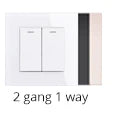 Coswall Luxury Crystal Tempered Glass Panel 1 Gang 1 Way Light Switch On / Off Wall Switch With LED Indicator 16A AC 250V