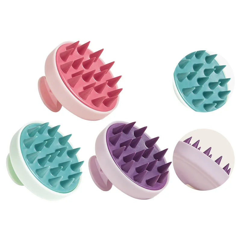Silicone Shampoo Brush Head Scalp Massage Comb Hair Washing Comb Body Massage Brush Bath Shower Brush Salon Hairdressing Tool