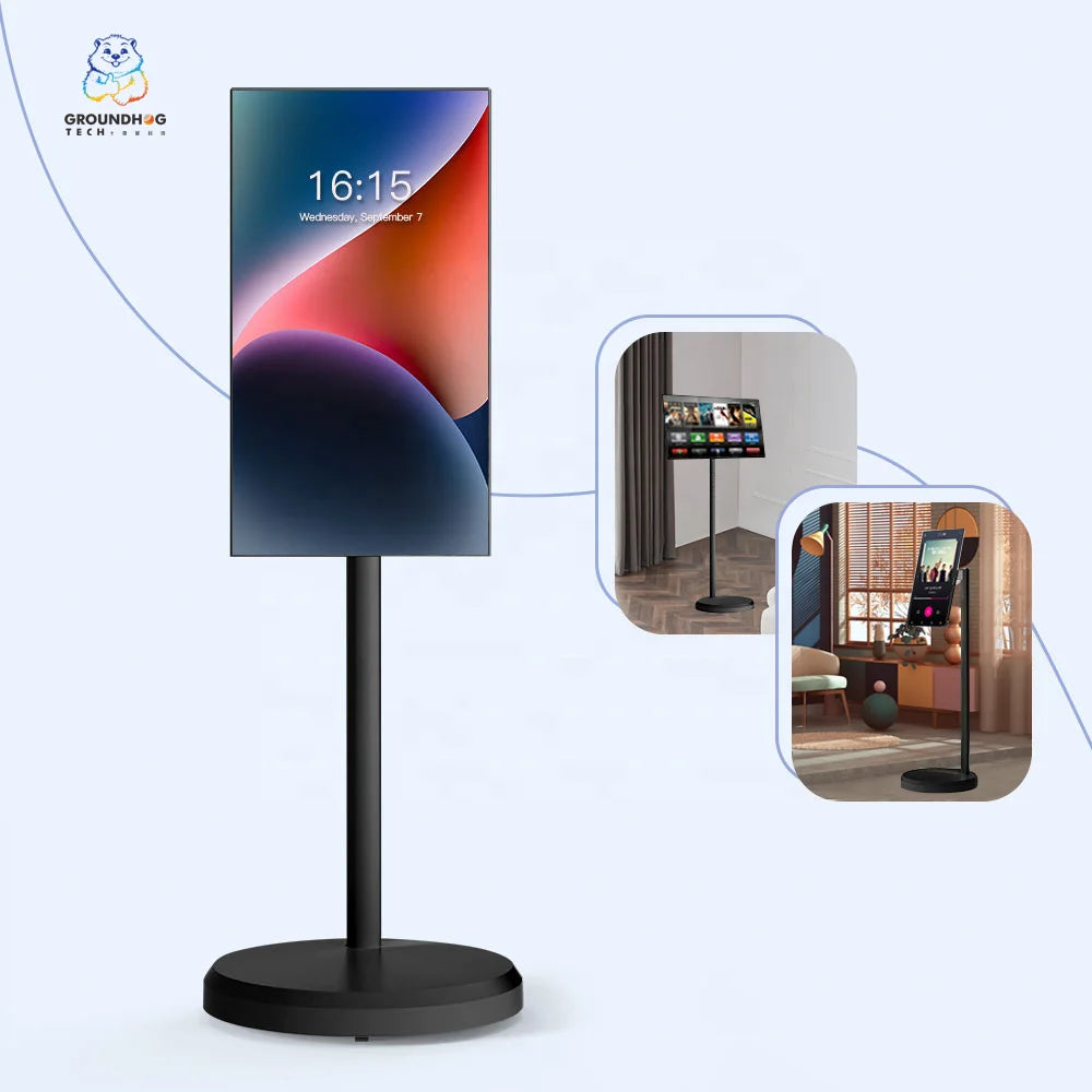 Floor Standing Portable Mobile TV 21.5 Touch Screen Bestie Tv Smart Television Android 1080p JCPC Live Streaming Machine