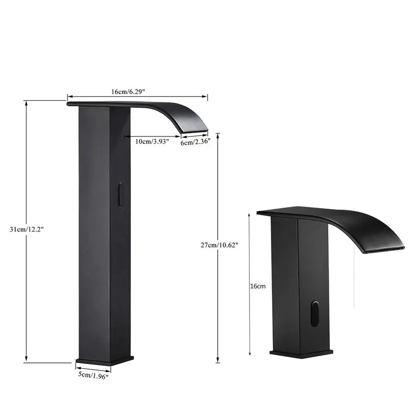 Hownifety Hot Cold Smart Sensor Bathroom Basin Faucet Deck Mount Waterfall Outlet Mixer Crane Tap Automatic Sense Touchless