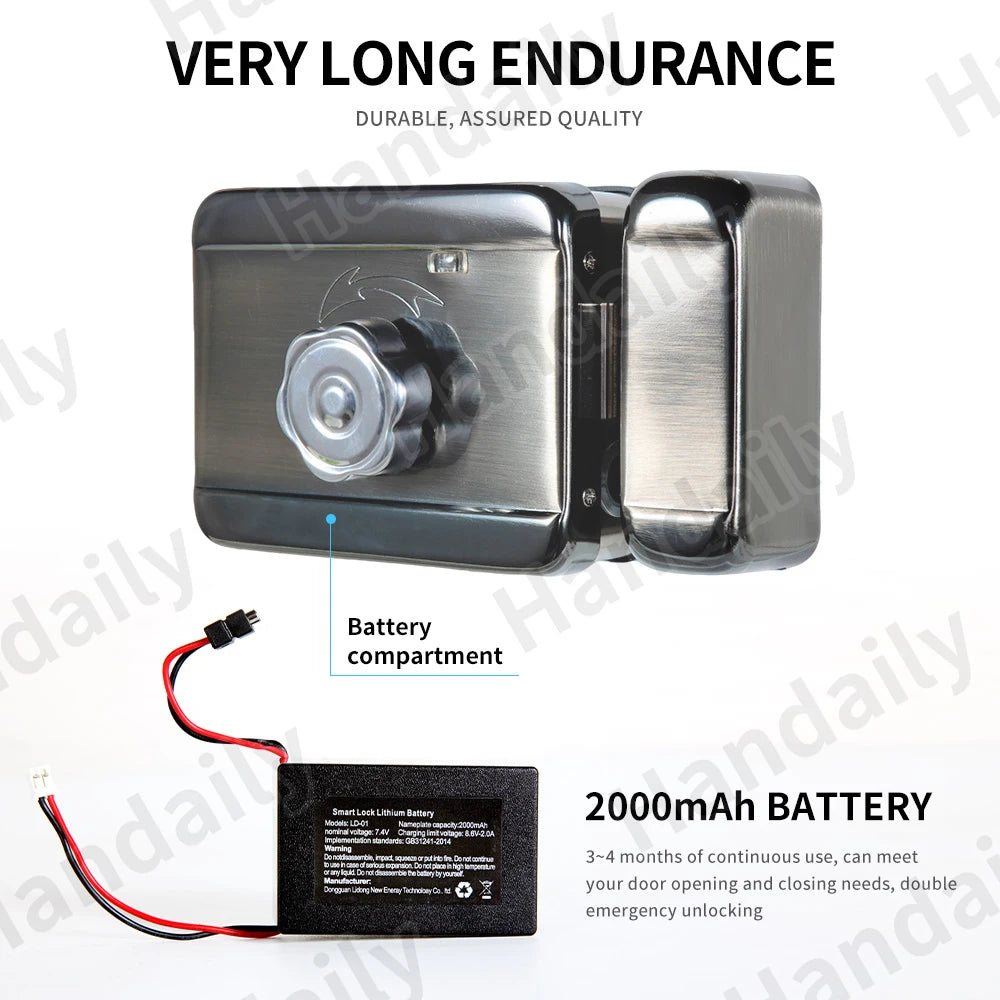 HanDaily Waterproof Lock for Gate Outdoor Wifi Face Recognition Door Lock Fingerprint Password APP RFID Card Digital Lock