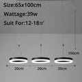 postmodern lamp White Black LED nordic minimalist lamp For Dining Kitchen Room remote control acrylic ring pendant lighting