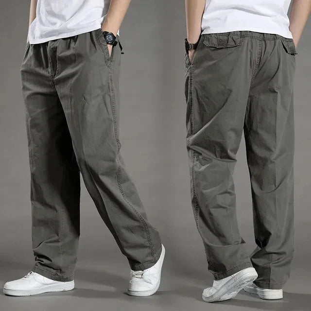 Solid Color Men's Clothing Pants 6XL Large Size Casual Trousers