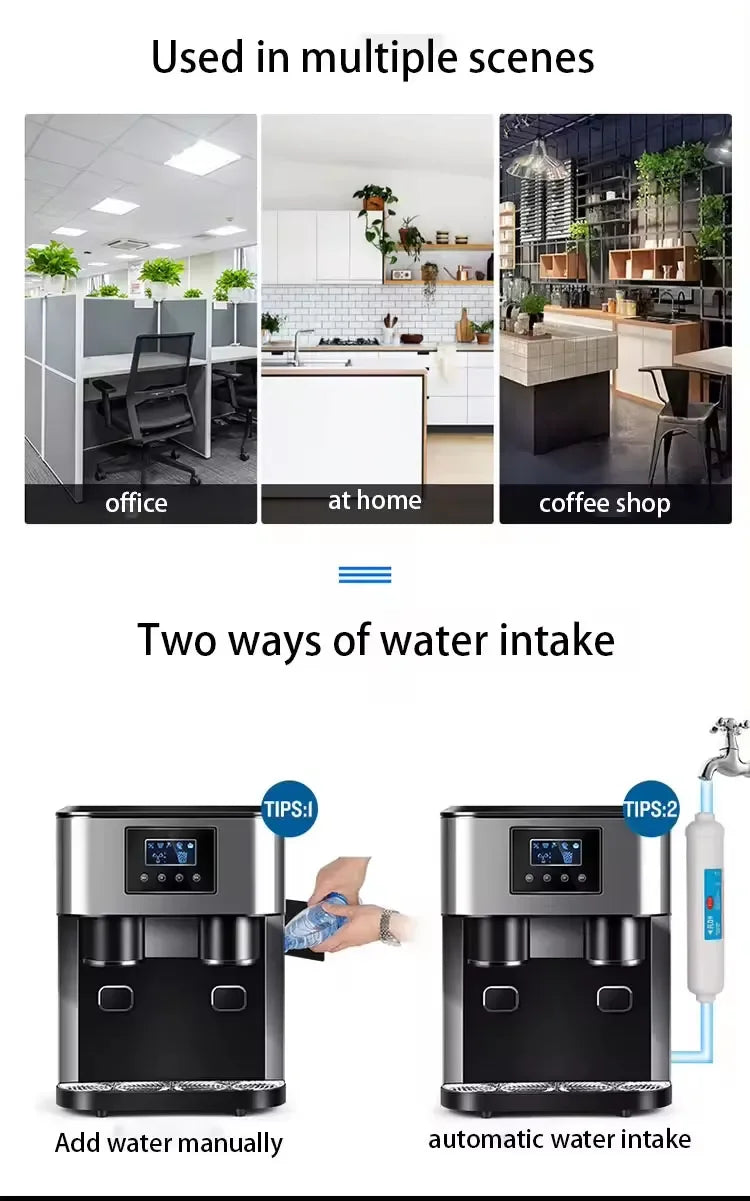 REYES 18kg Electric Water Ice Maker 15kg Storage Three Function Flake Maker for Home Use Featuring Emerson Bristol Motor