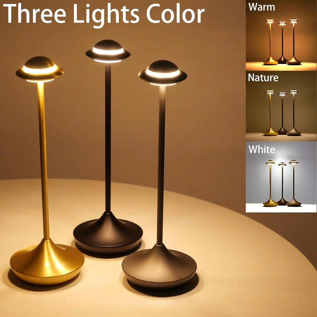 Portable Cordless Table Touch LED Rechargeable Battery Dimmable Warm White Light Restaurant Dining Hotel Bar Living Room Lamp