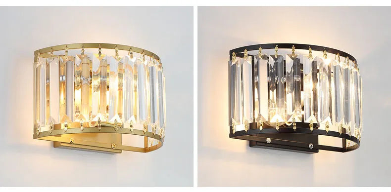 Modern Light Luxury Crystal Wall Lamp Bedroom Bedside Simple Atmosphere Living Room Background Minimalist Room Lighting